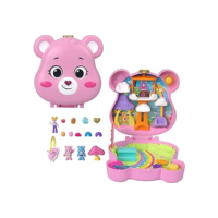 Polly Pocket, Brinquedo Estojo Ursinhos Carinhosos com 3 Microbonecas e Acessórios Temáticos, Mattel