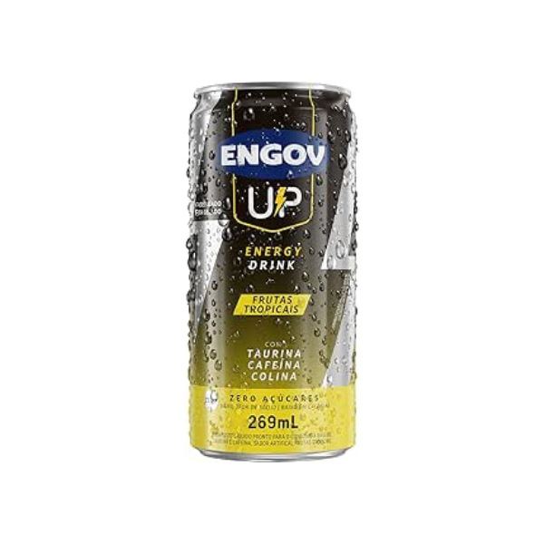 Engov Up Tropical - Bebida Gaseificada para Energia, Disposição e Melhora de Foco - Cafeína, Taurina, Arginina, Baixo em Calorias e Sódio - 269ml