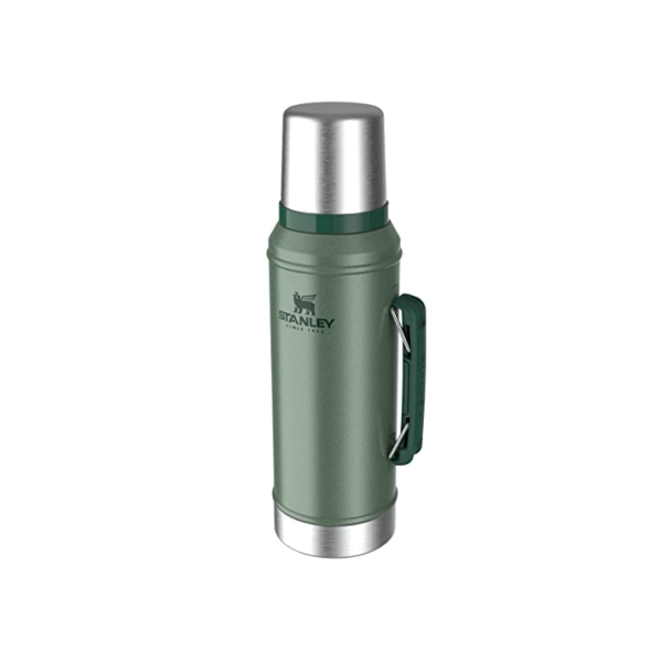 Stanley - Garrafa térmica, garrafa clássica isolada de boca larga para líquidos quentes e frios, 0,95 L, Hammertone-Green