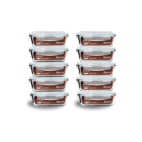 Conjunto 10 Potes 640ml Vidro Hermético 4 Travas Marmita Aura Do Brasil