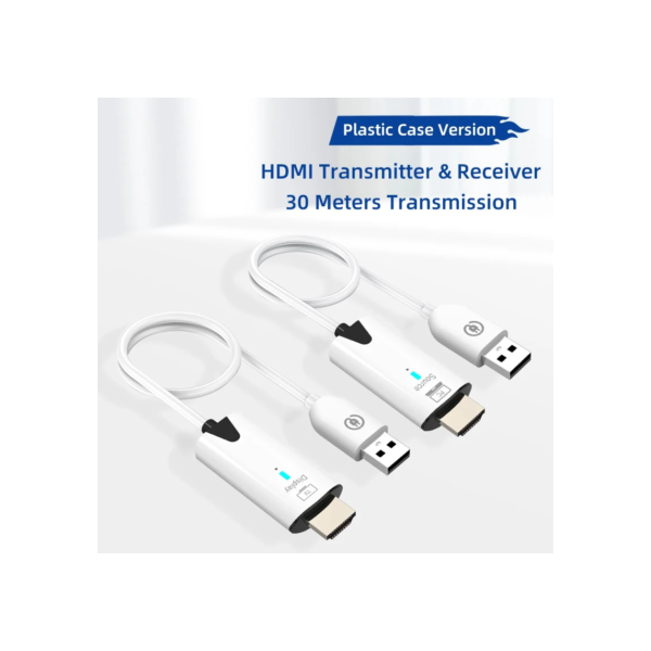 Transmissão sem fio Transmissor de Vídeo e Receptor, Extensor HDMI, Cabo Adaptador de Exibição, Espelho de Tela para Câmera, PC para TV, 30m