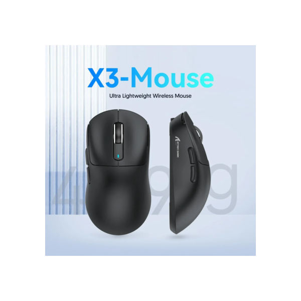 X3 PixArt PAW3395 Mouse Bluetooth 2.4G Conexão Tri-Mode, 26000dpi, 650IPS, 49g Mouse Macro Leve para Jogos