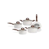 Brinox - Jogo de Panelas Antiaderente Ceramic Life 5 Peças com Fundo de Indução - Vanilla
