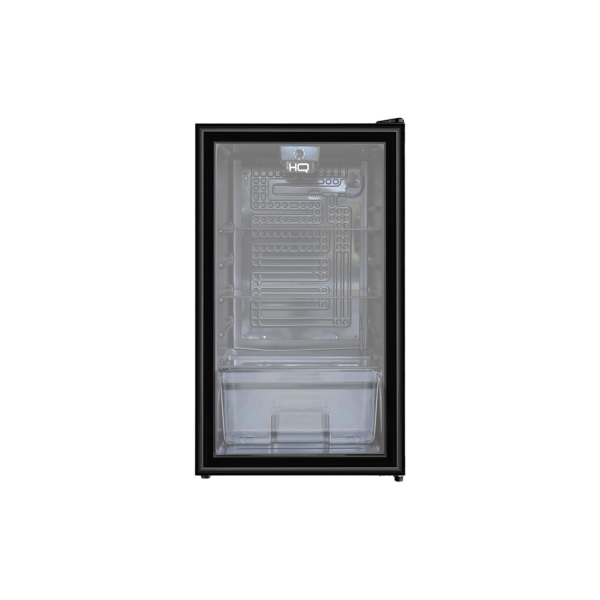 Frigobar Expositor Vertical HQ Vidro Duplo 95 Litros Preto HQ-95FBPV 127V