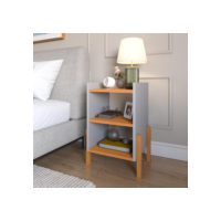 Mesa De Cabeceira Para Quarto Com Prateleira Pé Madeira Maciça Sofia Lançamento