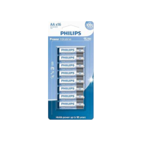 PHILIPS Pilha alcalina AA 1.5V com 16 unidades LR6P16B/59, Azul, branco e prata, padrão