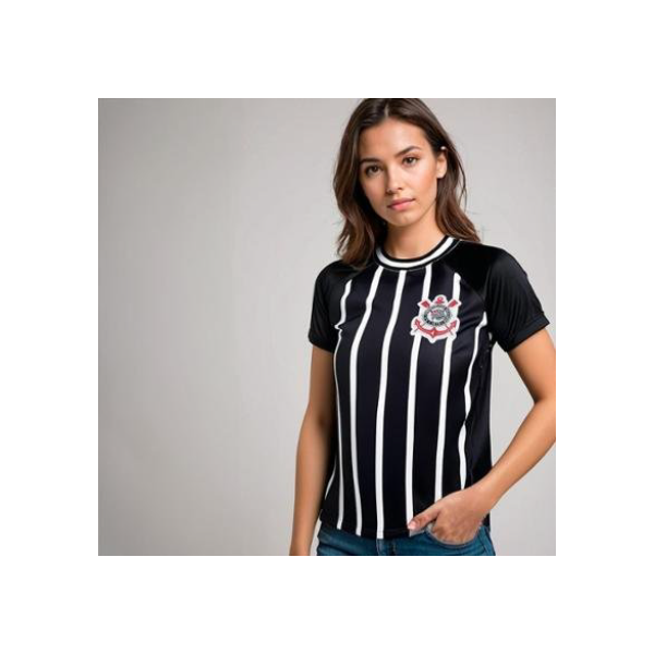 Camisa Corinthians Torcedora Clássica Dry Feminina - Preto