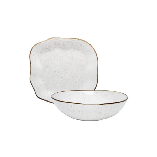 Conjunto Travessa E Saladeira Ryo Maresia Oxford Baixelas Branco