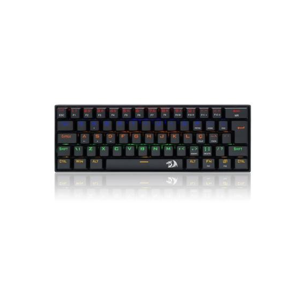 Teclado Mecânico Gamer Redragon Lakshmi, Rainbow Brown, Switch, ABNT2, Preto - K606R (PT-BROWN)