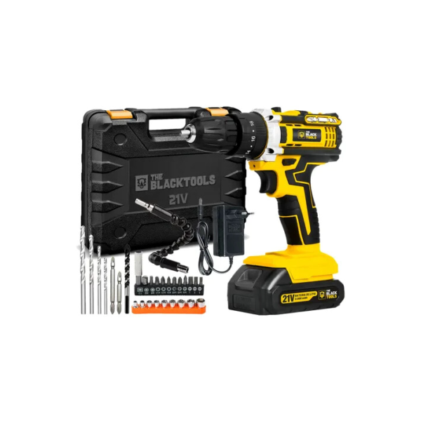 Parafusadeira E Furadeira Impacto The Black Tools Tb-21pw 3/8 Cor Amarelo Frequência 50/60 Hz