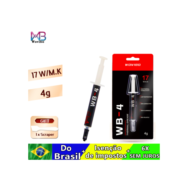 Wovibo Thermal Paste WB-4 WB 4 4g 17 W /M-k For CPU GPU Printer HeatSink Cooling Cooler Thermal Grease Compound Silicone