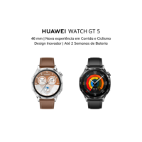 Relógio Smart HUAWEI GT 5 Tela AMOLED GPS NFC Bluetooth 5.2 Compatível iOS e Android IP69K