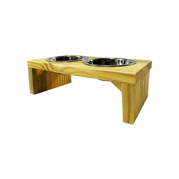 Luppet Comedouro para Cães e gatos Toronto Elevado e com potes de Inox P, 35x18x12cm