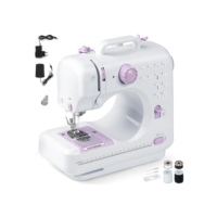 28 × 26 × 13 cm Máquina de Costura Doméstica Portátil com Pedal, Máquina de Costura Multifuncional 12 Pontos, Máquina de Costura Elétrica para Uso Doméstico, Mini Máquina de Costura para Iniciantes