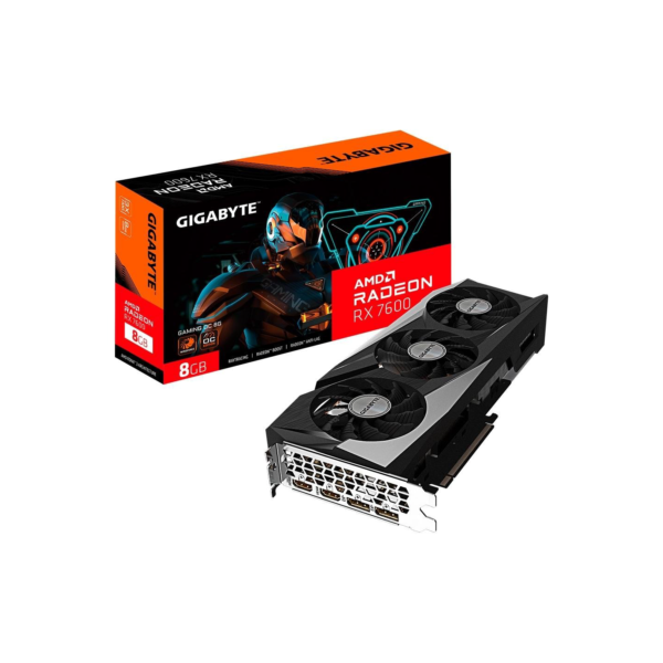 Placa de Vídeo RX 7600 GAMING OC 8G AMD Radeon Gigabyte, 8GB, GDDR6, 128bits, RGB - GV-R76GAMING OC-8GD