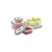 Conjunto de Potes Herméticos de Plástico Branco e Cinza Retangular com 4 Unidades Electrolux