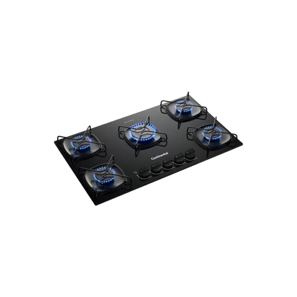 Cooktop Continental 5 Bocas Preto Com Mesa De Vidro (kc5gr) Preto