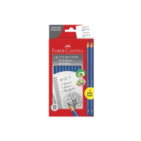 Lápis de cor,Faber-Castell,PM/1210AZ12+2; Ecolápis Grafite Max nº 2HB, Azul, Redondo; 12+ 2 unidades