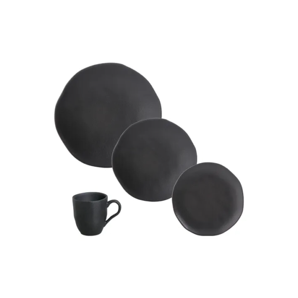 Aparelho de Jantar 16 peças Orgânico Preto matte Porto Brasil