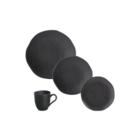 Aparelho de Jantar 16 peças Orgânico Preto matte Porto Brasil
