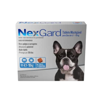 NexGard Antipulgas e Carrapatos para Cães de 4,1 a 10kg, 1 tablete