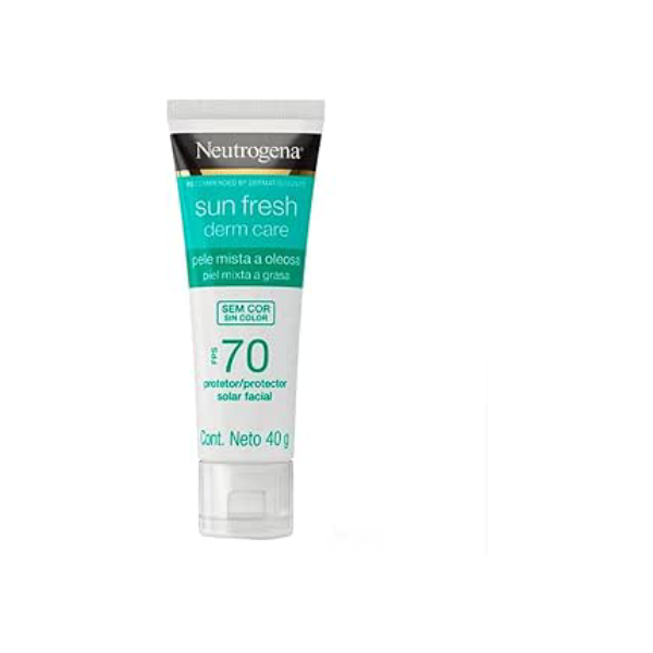 Neutrogena Sun Fresh Protetor Solar Facial Para Pele Oleosa Derm Care Sem Cor FPS 70, 40g