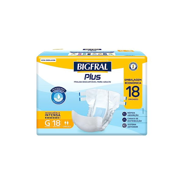 Fralda Bigfral Plus Econômica G 18 Unidades