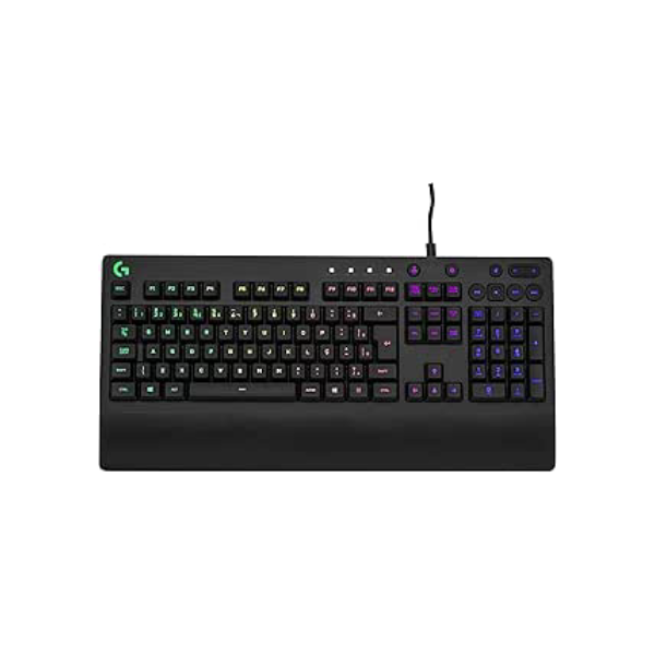 Teclado Gamer Logitech G213 com Layout ABNT2, RGB LIGHTSYNC, Controles de Mídia Dedicados, Design Durável e Resistente à Respingos