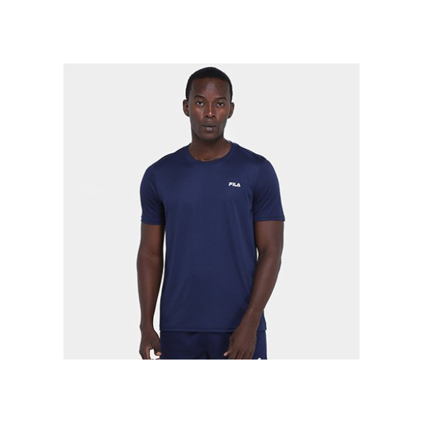 Camiseta Fila Basic Sports II Masculina - Marinho+Prata