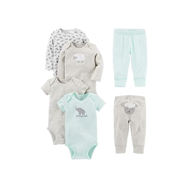 Simple Joys by Carter's Conjunto de 6 peças para bebês meninos (manga curta e comprida) e calça