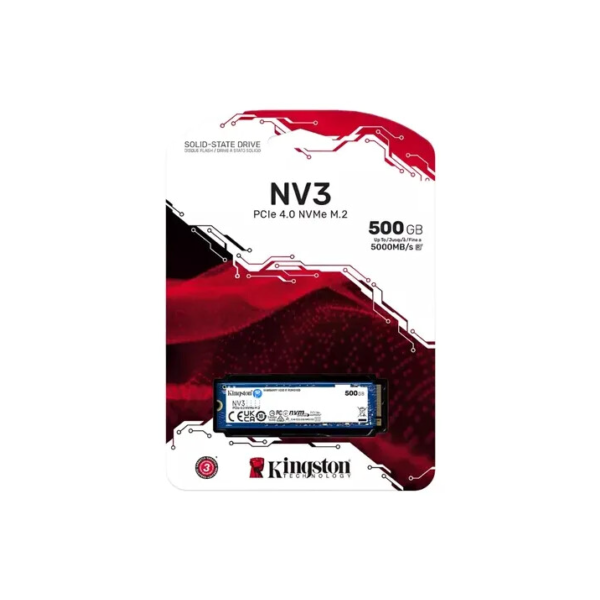 SSD Kingston NV3 500GB M2 2280 NVME PCIe 4.0 Gen 4x4 Ultra Rápido