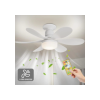 Ventilador De Teto Wind Light Silent Controle Remoto Lâmpada Led 60W Silenciosa 6 Folhas