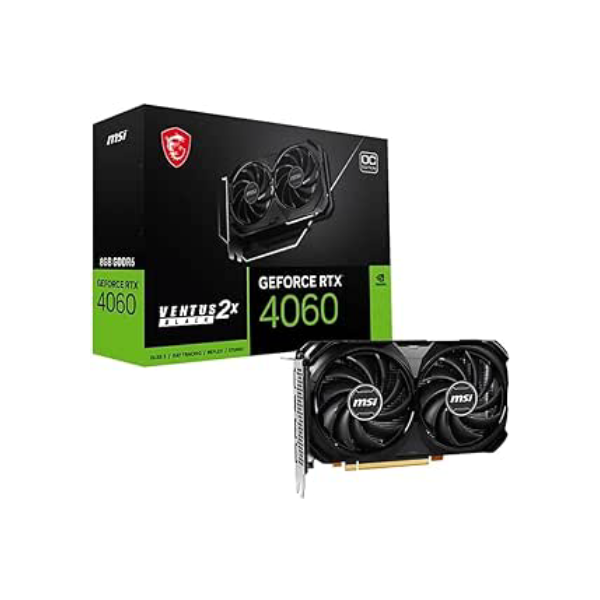 Placa de Video RTX 4060 8GB GDDR6 128Bits Ventus 2X Black OC MSI 912-V516-012