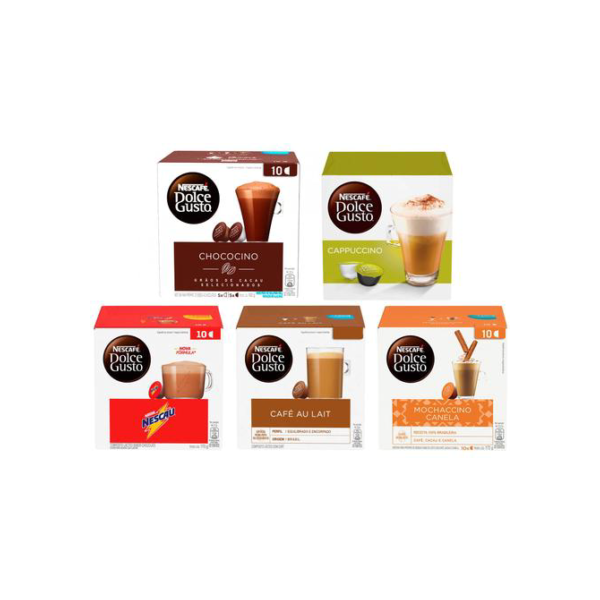 Kit Cápsula Nescafé Dolce Gusto 5 Sabores - 50 Unidades
