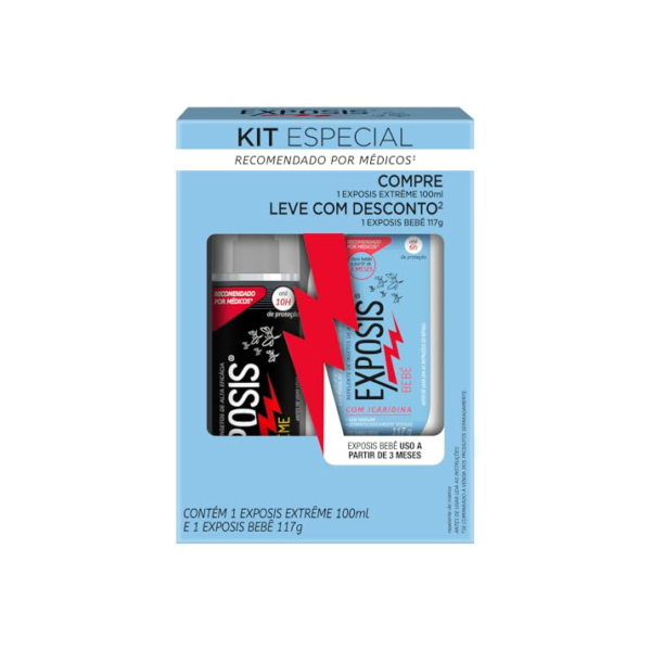 Exposis Kit Repelente Bebê Gel 117g e Extreme Spray 100ml