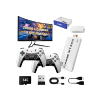 2025 NOVO Vídeo Game Stick M15 Pro 4k 64gb Hdmi Com 2 Controles Se Fio +20mil Jogos