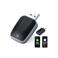 Adaptador CarPlay 2 em 1 com fio para sem fio e adaptador sem fio Android Auto Plug & Play