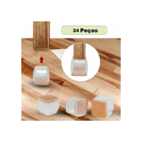 Kit 24 Pçs Proteção Pé Da Cadeira Moveis Quadrado 2,2 A 3cm