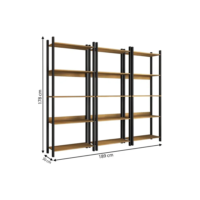 Estante Para Livros Nobre 15 Prateleiras Estilo Industrial Cor Marrom