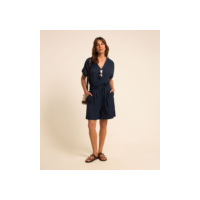 Short em Piquet com Amarração na Cintura Azul Marinho