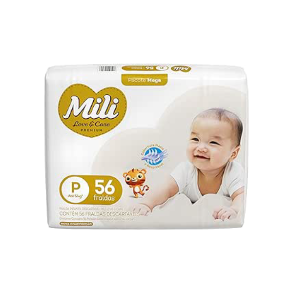 Mili Fralda Love&Care Mega P - 56 Unidades