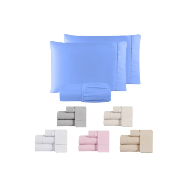 Jogo Lençol Queen Ponto Palito 100 % Percal Cama 03 Peças