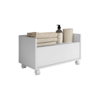 Balcão Gabinete Banheiro com Rodízios 80cm Multimóveis V2608 Branco