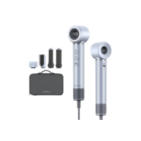 GOKOCO Secador de Cabelo 5 em 1 Conjunto, 1400W Alta Velocidade 110000 Rpm, Kit Modelador Liso e Cacheado com Bocal Magnético Compatível com 110v e 127v, Prata
