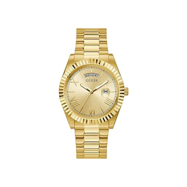 GUESS Relógio masculino de 42 mm, Tom dourado/champanhe/dourado, one, CONNOISSEUR