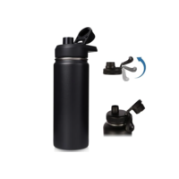 Garrafa Termica 710ml Preto - Mantém Frio 24H/Quente 12H, Alça Ergonômica, Aço Inoxidável à Prova de Vazamentos