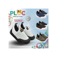Tênis Ploc Street Calce Fácil Slip On Flat Anatômico Cinza Com Preto