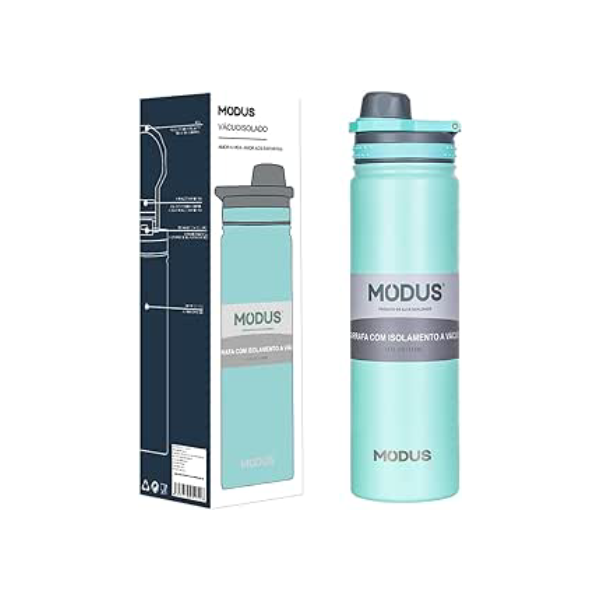 MODUS Garrafa de Água Térmica Inox Esportiva Academia Isolada a Vácuo Aço Inox 750ML (Verde)