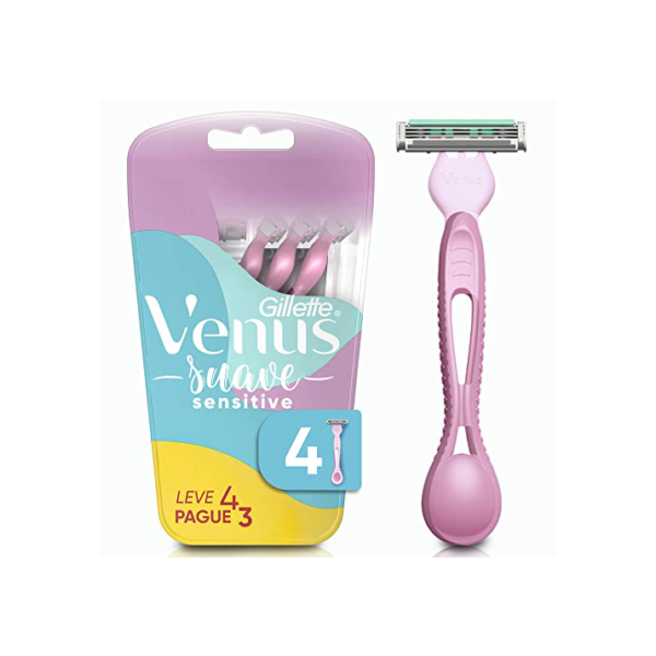Gillette Aparelho De Depilar Venus Suave Sensitive 4 Unidades