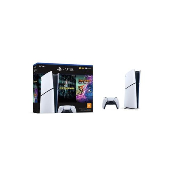 Console PlayStation 5 Slim, SSD 1TB, Edição Digital, Branco + 2 Jogos - 1000038914 - Sony